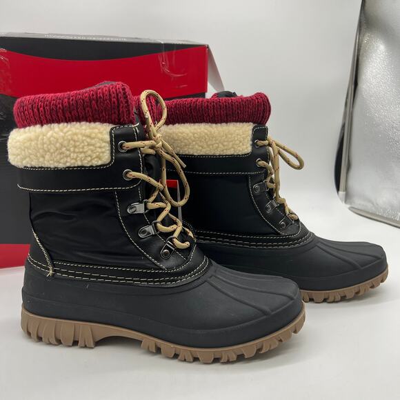 Cougar Winter Boots Size 9 Black Lace Up with Fleece Lining - Picture 1 of 12
